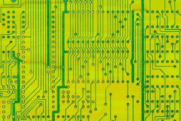 Empty circuit board, pcb printed technology,  background macro.