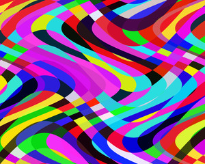 Fluid playful red green blue lines, abstract texture