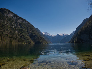 Fototapeta premium Blick vom Malerwinkel auf den Königssee in Bayern