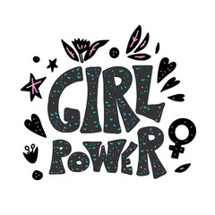 Girl power poster. Vector illustration.