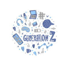 Generation z. Vector concept illustration.