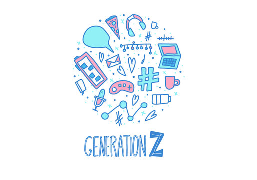 Generation Z. Vector Concept Illustration.