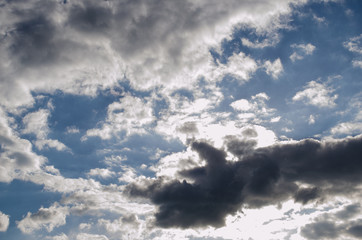 Fototapeta na wymiar Bright blue cloudscape. Nature picture for background. Cloudy texture.