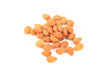 apricot kernels isolated on white background