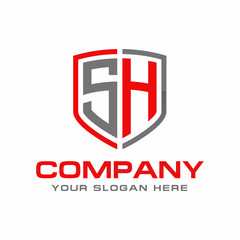 SH initial Logo Design Vector