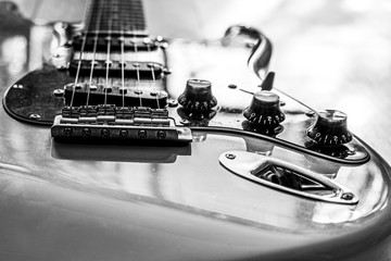 guitar on black background