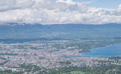 Vue aérienne de Genève en Suisse