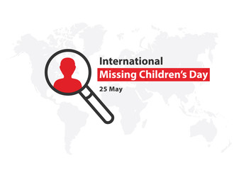 International Missing Children's Day. Lost children vector illustration.