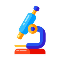 Icon of school microscope in flat style.