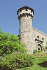 Fototapeta na wymiar tower of castle in budapest 