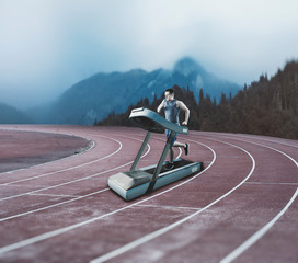 treadmill on running track