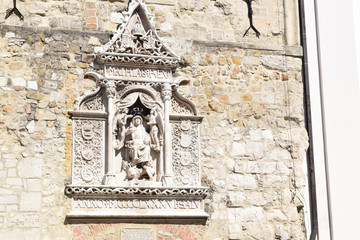 detail of facade of church in rome italy