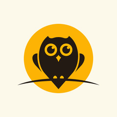 owl and moon logo