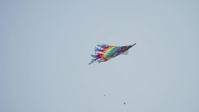 kite flying sky wind blowing slow motion summer playing