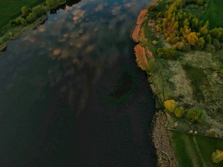 Aerial view of countryside in Minsk region of Belarus