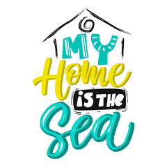 Vector illustration with hand-drawn lettering. 