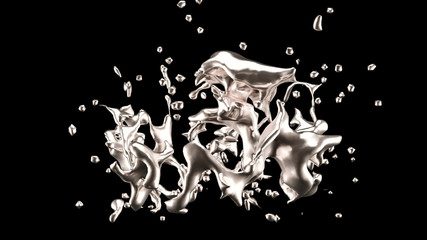 Obraz na płótnie Canvas A splash of gold. 3d illustration, 3d rendering.