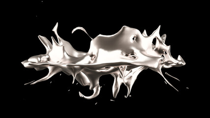 A splash of gold. 3d illustration, 3d rendering.