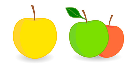 Simple Apple icon, version with single and two fruits.