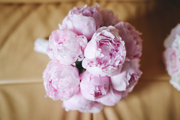 Wedding decoration. Bride's wedding bouquet. Details for wedding