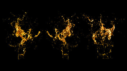 Obraz premium A splash of gold. 3d illustration, 3d rendering.