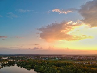 sunset on the beach in Minsk Region of Belarus