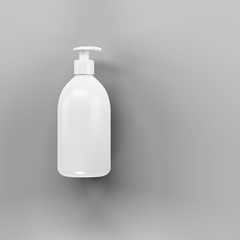 White bath bottle mockup. 3d illustration