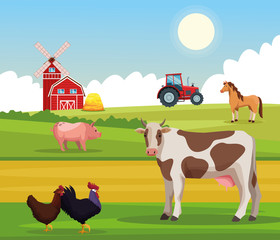 Farm rural cartoons