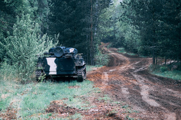 forest. worth infantry fighting vehicle. road share of military equipment. have toning