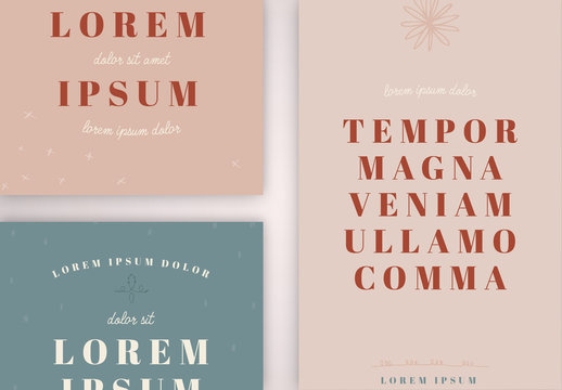 Social Media Post Set with Natural Illustrative Elements