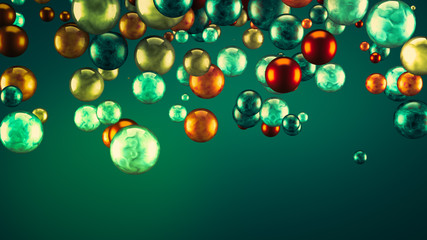 Festive, positive, bright background with balls. 3d illustration, 3d rendering.