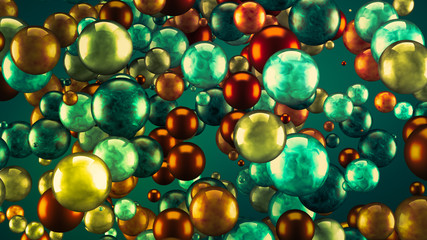 Festive, positive, bright background with balls. 3d illustration, 3d rendering.