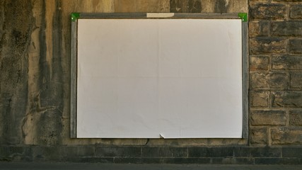 White blank billboard in retro style.