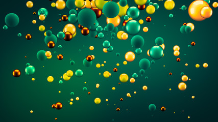 Festive, positive, bright background with balls. 3d illustration, 3d rendering.