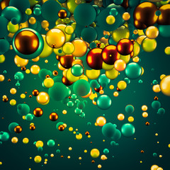 Festive, positive, bright background with balls. 3d illustration, 3d rendering.