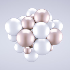 Festive, positive, bright background with balls. 3d illustration, 3d rendering.