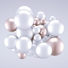 Festive, positive, bright background with balls. 3d illustration, 3d rendering.