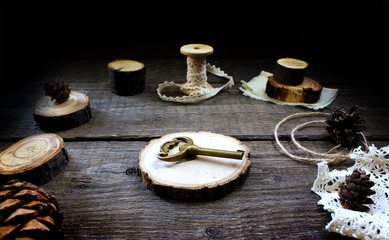 wood rustic wooden key
