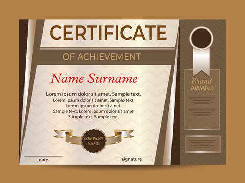 Certificate of achievement, diploma. Award winner. Reward sport. Winning the competition. Vector