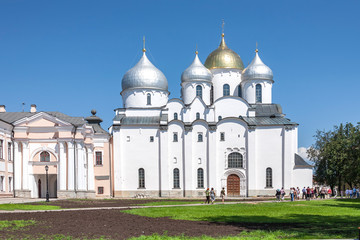 Fototapeta na wymiar City Veliky Novgorod. Kremlin. Bell tower