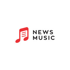 Fototapeta na wymiar music news concept vector logo design