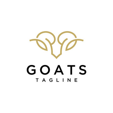 unique goat head vector logo design