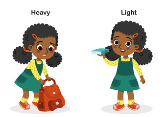 Opposite heavy and light vector illustration.