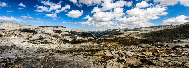 Pacific Crest Trail in Summer Crossing Donohue Pass Between Ansel Adams Wilderness and Yosemite National Park in California