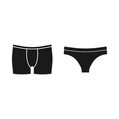 Men, women underwear icon. Vector illustration, flat design.