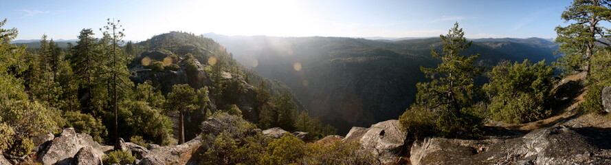 Sunset in Hetch Hetchy in Yosemite National Park in California 