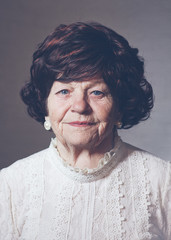 portrait of mature elegant woman, 80 years old