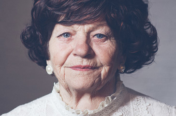 portrait of mature elegant woman, 80 years old