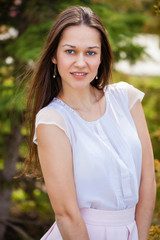 Naklejka premium Portrait of beautiful young happy woman