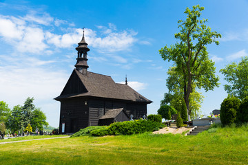 Fototapeta na wymiar Wooden church, Kazimierz Biskupi